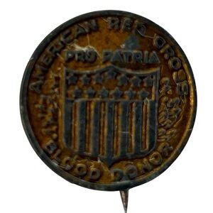 Antique American Red Cross WWI Pro Patria Blood Donor Pin Circa 1918 by AE